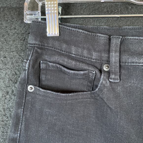 Uniqlo Womens Jeans Black Denim High Rise Ankle Cotton Polyester Blend Stretch 4 - Picture 4 of 13